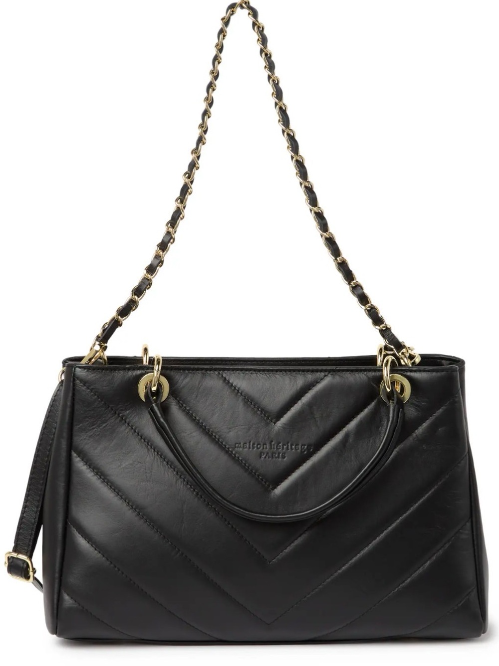 MAISON HERITAGE Evi Sac Main Quilted Leather Shoulder Bag